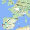 Visualização da viagem de Estugarda para Lisboa