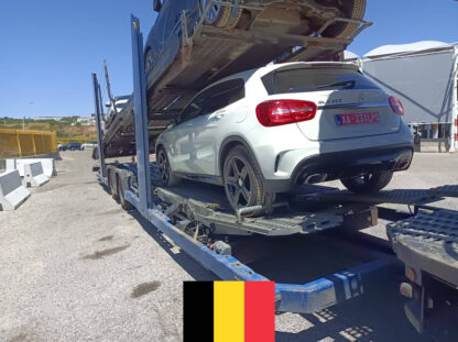 Transporte em camião de automóvel da Bélgica para Portugal.