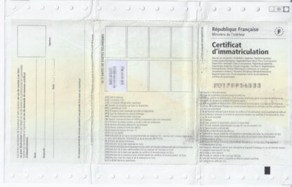 Certificat d'Immatriculation (Carte Grise)